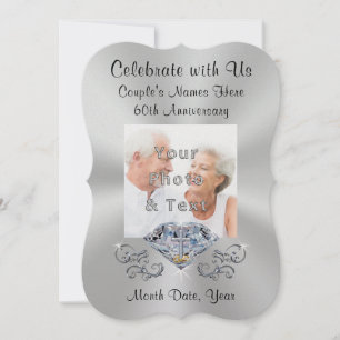 Invitations du 60e anniversaire du Mariage chrétie