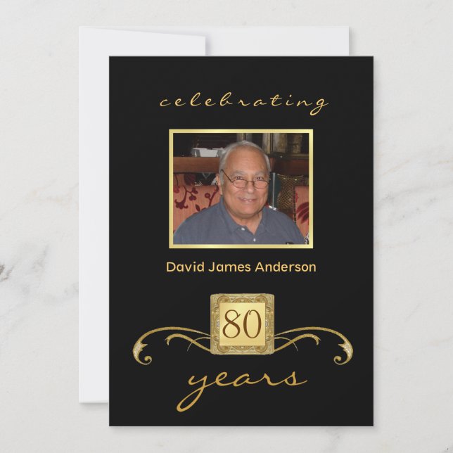 Invitations du 80e anniversaire du Surprise Party  (Devant)