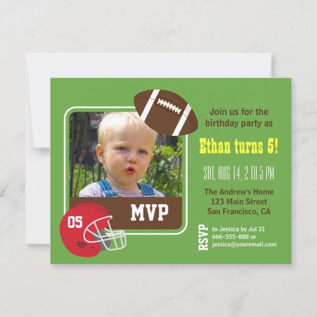 Invitations du Anniversaire de enfant de football  (Devant)