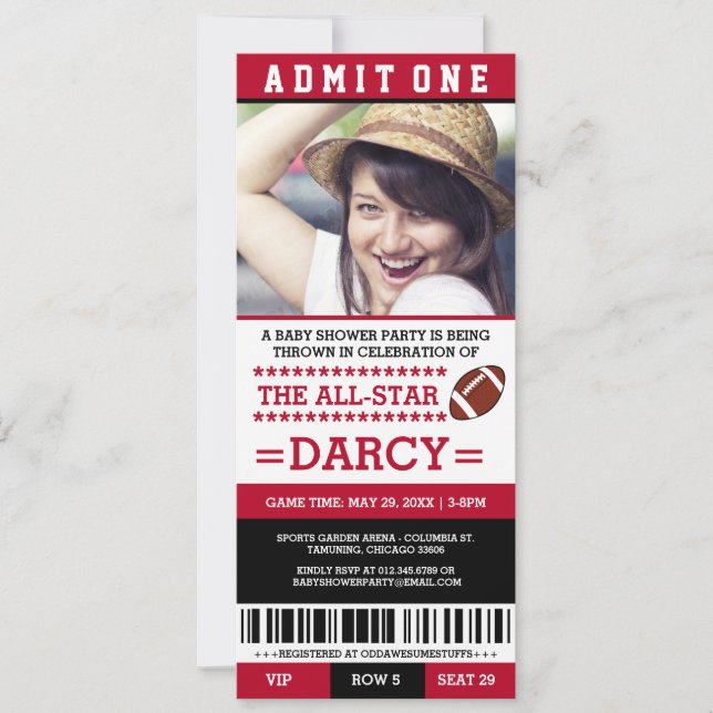 Invitations du Baby shower de football (Devant)