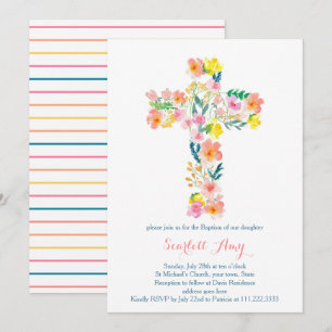 invitations du baptême floral, invitations croisés