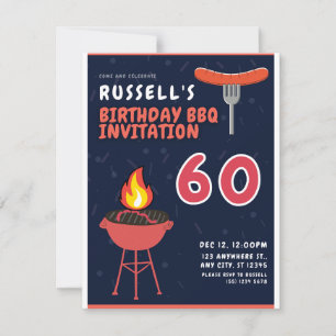 Invitations du barbecue de Russell pour le 60e ann