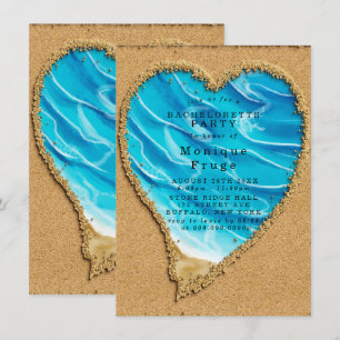 Invitations du Beach and Sand Heart Bachelorette P