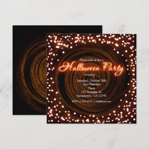 Invitations du Black & Orange Halloween Lights Par