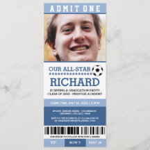 Invitations du Blue Soccer Graduation Party