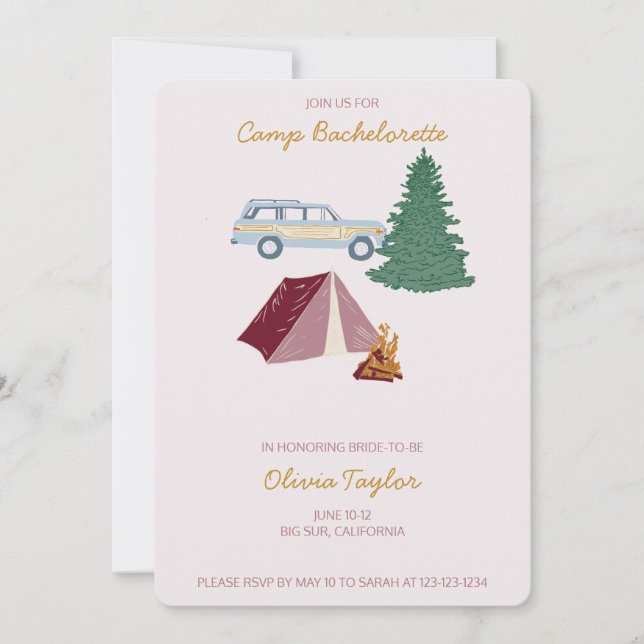 Invitations du camp Bachelorette (Devant)