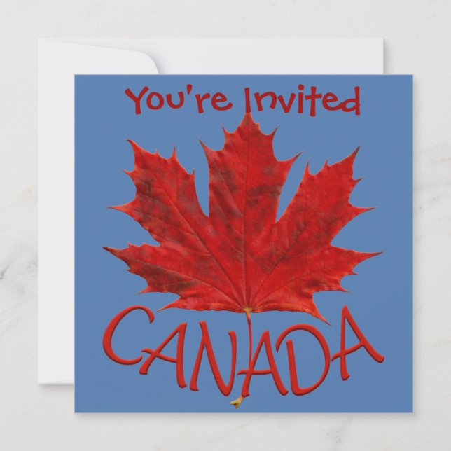 Invitations du Canada Personnalisé Drapeau du Cana (Devant)