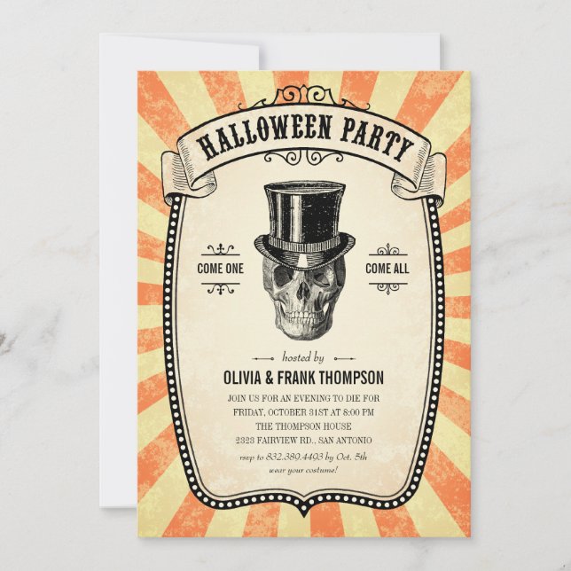 Invitations du Carnaval vintage (Devant)