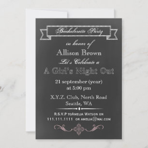 Invitations du Chalkboard Bachelorette Party