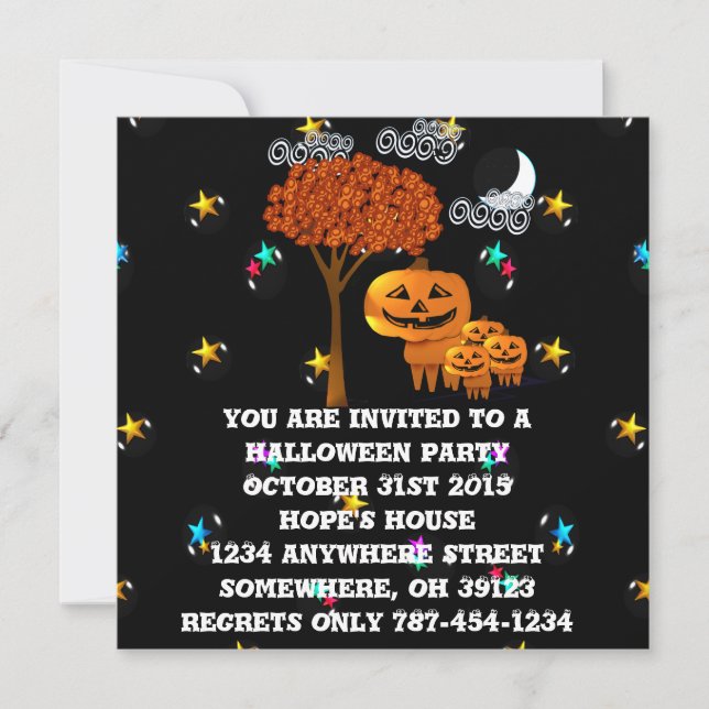 Invitations du chef citrouille de la fête d'Hallow (Devant)