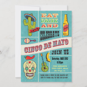 Invitations du Cinco de Mayo à la Fête mexicaine