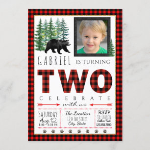 Invitations du deuxième anniversaire de Lumberjack