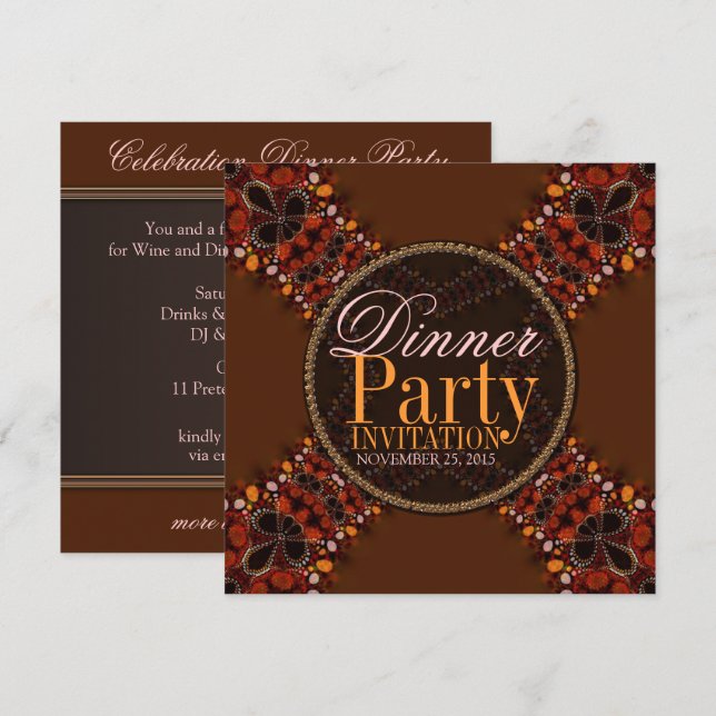 Invitations du dîner de la tribu Batik Kross (Devant / Derrière)