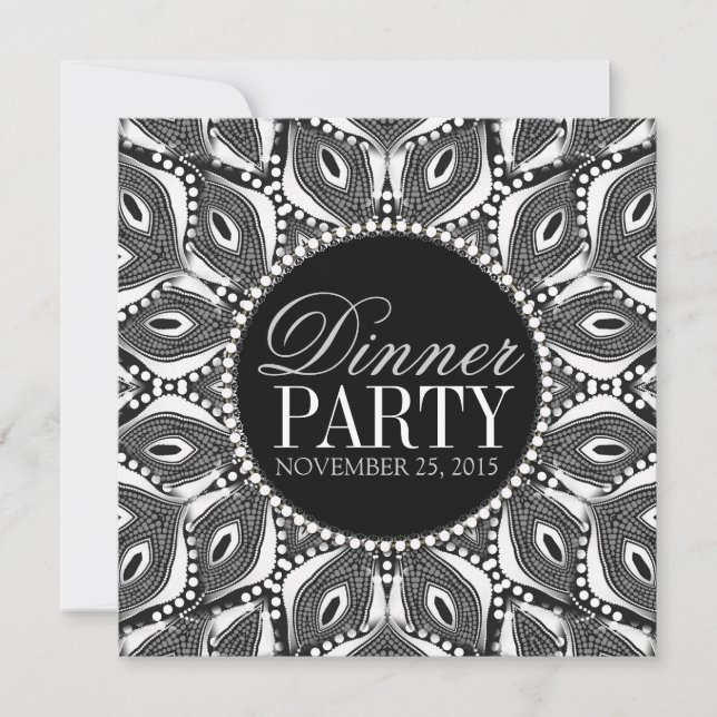 Invitations du dîner du Serpent Tribal BlackWhite (Devant)