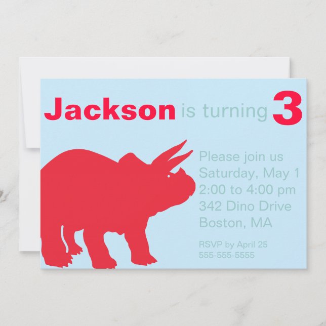 Invitations du Dinosaur Party (Devant)
