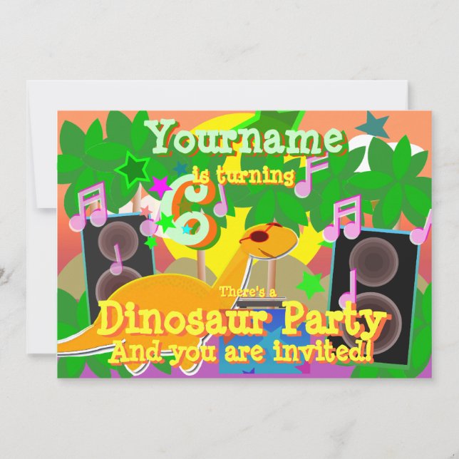 Invitations du DJ Party de 6e anniversaire du Cool (Devant)
