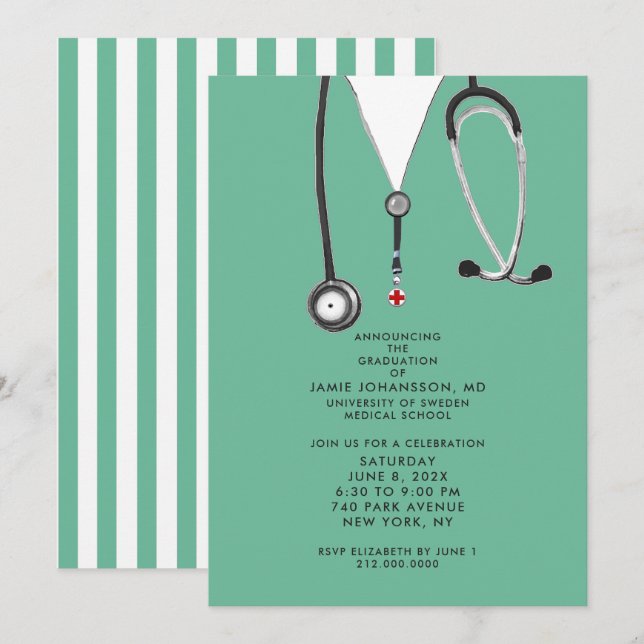 Invitations du Docteur Graduation (Devant / Derrière)