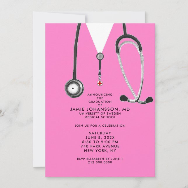 Invitations du Docteur Graduation (Devant)