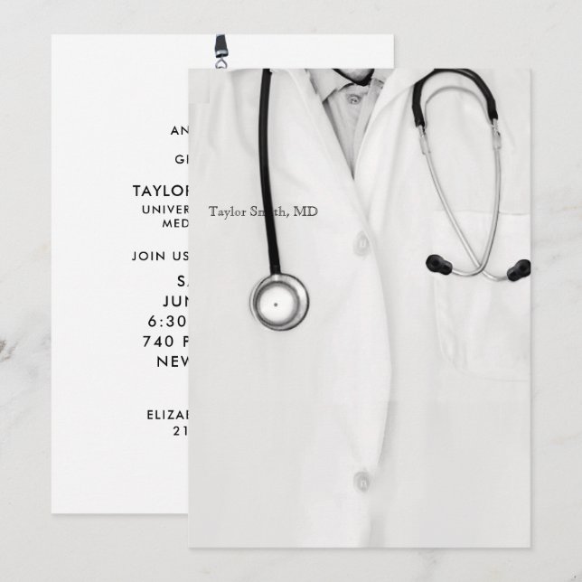 Invitations du Docteur Graduation (Devant / Derrière)