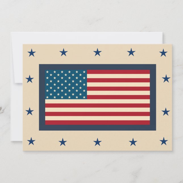 Invitations du drapeau patriotique américain (Devant)