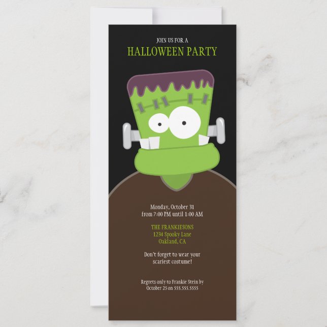 Invitations du Frankenstein Monster Halloween Part (Devant)