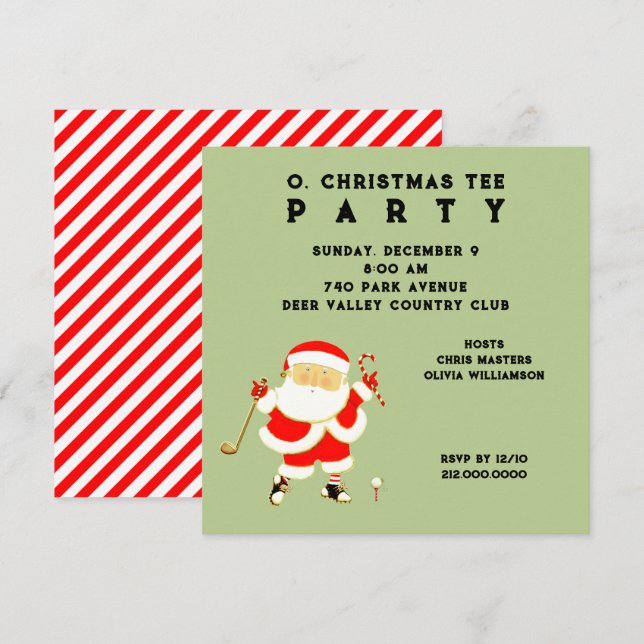 Invitations du Golf Party (Devant / Derrière)
