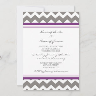 Invitations du Gray Plum Chevron