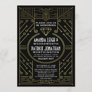 Invitations du groupe Art Déco Vintage Gold Engage