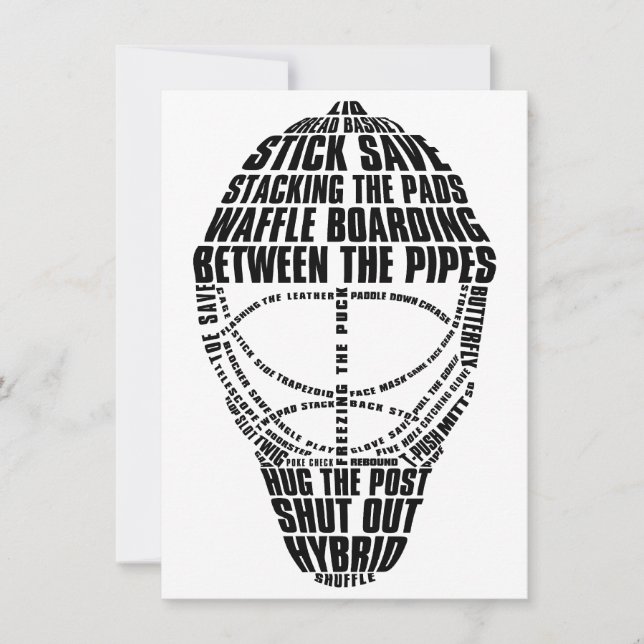 Invitations du groupe de hockey Goalie Mask (Devant)