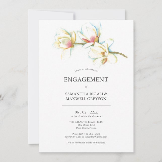 Invitations du groupe d'engagement floral Aquarell (Devant)