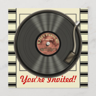 Invitations du groupe Vintage de disques de vinyle