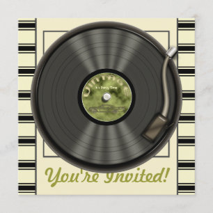 Invitations du groupe Vintage de disques de vinyle
