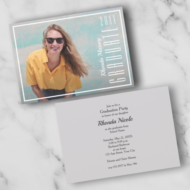 Invitations du jeu de photos en blanc (Créateur téléchargé)