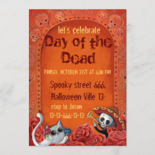 Invitations du Jour des Skeletons Morts El Mariach