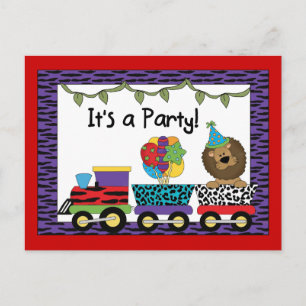 Invitations du Jungle Train Party