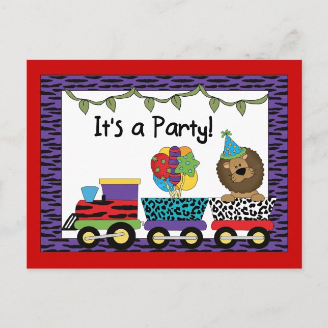 Invitations du Jungle Train Party (Devant)