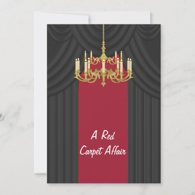 Invitations du lustre rouge en tapis or (Devant)