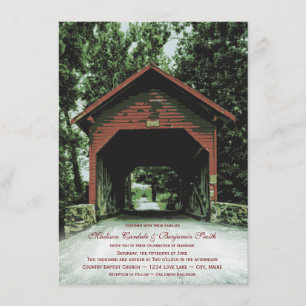 Invitations du Mariage campagnard de pont couvert 