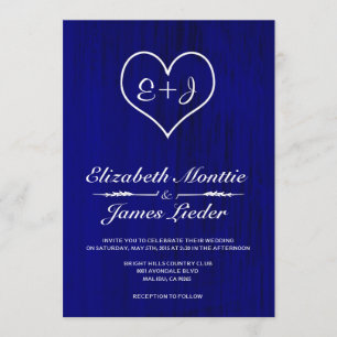 Invitations du Mariage campagnard Royal Blue