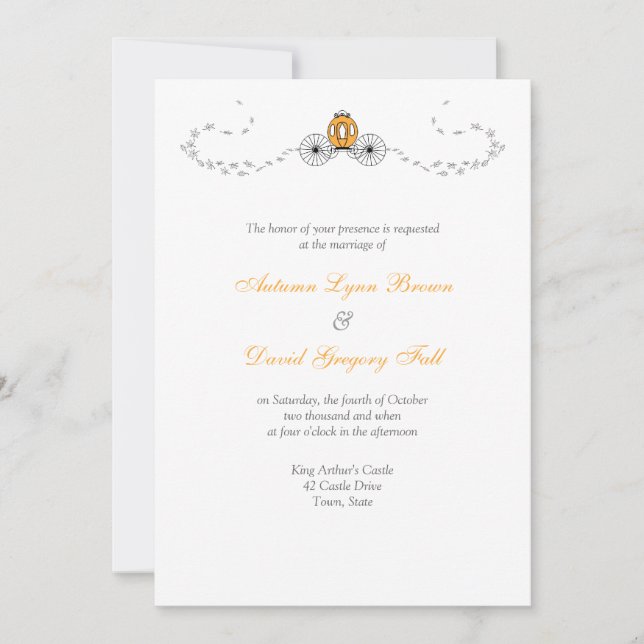 Invitations du Mariage de automne de transport cit (Devant)
