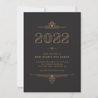 Invitations du Nouvel An Art Déco