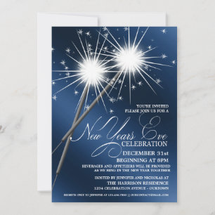 Invitations du Nouvel An des Sparklers éblouissant