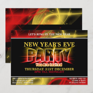 Invitations du Nouvel An pour le réveillon léger