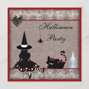 Invitations du parti Alice Witch & Cheshire Cat Ha