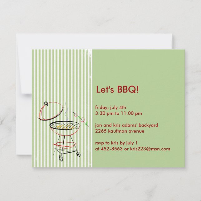 Invitations du parti BBQ (Devant)