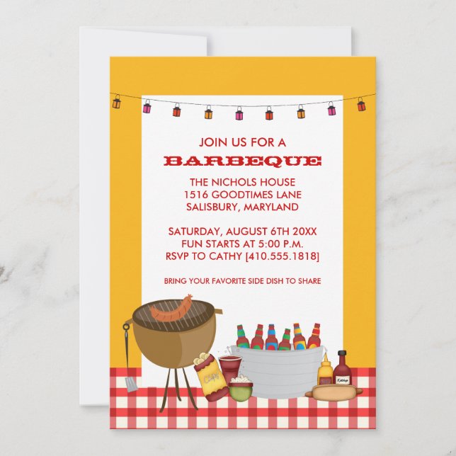 Invitations du parti BBQ (Devant)