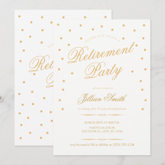 Invitations du Parti de la retraite d'or (Devant / Derrière)