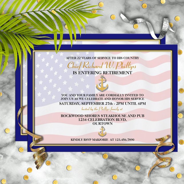 Invitations du parti de retraite militaire (Créateur téléchargé)