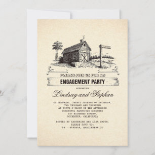Invitations du parti d'engagement rustique Country