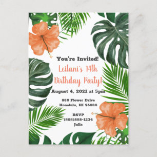 Invitations du parti des feuilles et des hibiscus